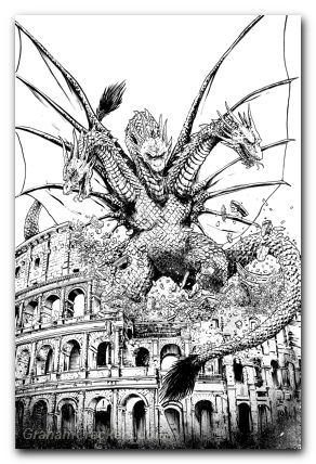 Godzilla Here There Be Dragons II Sons Of Giants #5 (2024) cover c smith b&w virgin variant