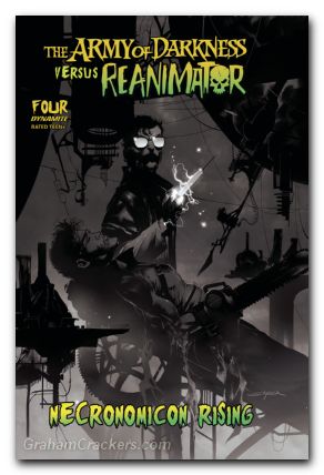 Aod Vs Reanimator Necronomicon Rising #4 cover e sayger b&w variant