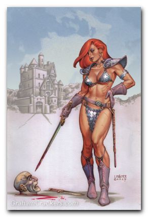 Red Sonja #15 (2023) cover q linsner fiery red variant