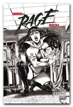 Vampirella Dracula Rage #1 cover i krome b&w variant