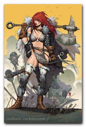 Red Sonja #2 (2023) cover w platt virgin variant
