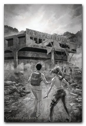Almost Dead #6 cover c shah b&w variant