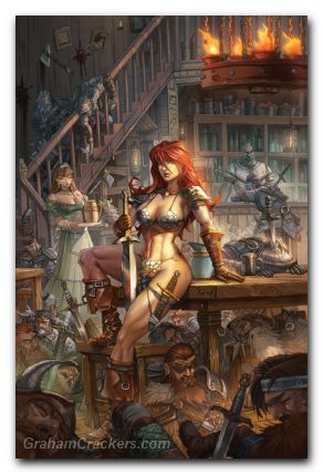 Red Sonja #1 (2023) cover zi quah virgin foil variant
