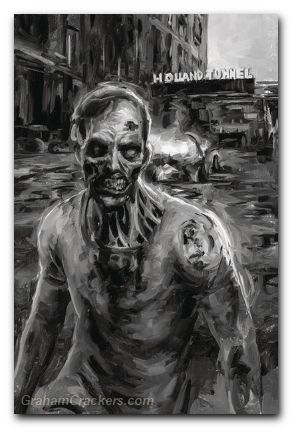 Almost Dead #7 cover e qu b&w variant