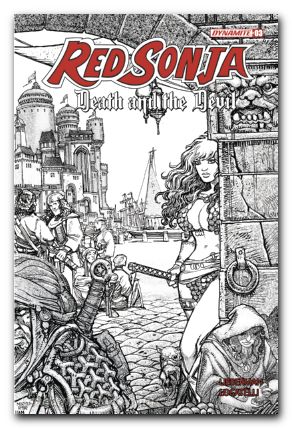 Red Sonja Death And The Devil #3 cover i moritat b&w variant