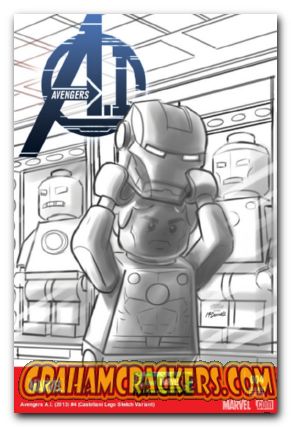 Avengers AI #4 lego sketch cover