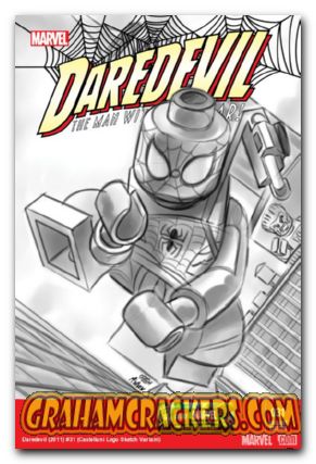 Daredevil #31 (2011) Lego Sketch variant