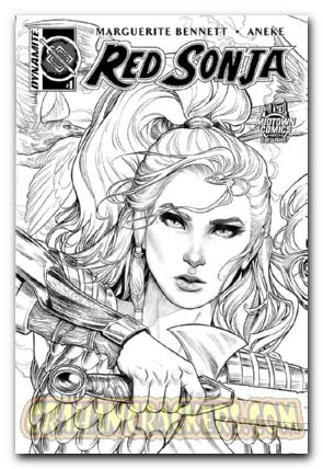 Red Sonja #1 (2016) cover s midtown comics b&w exclusive