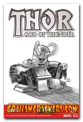 Thor God of Thunder #14 (2012) Lego Sketch variant