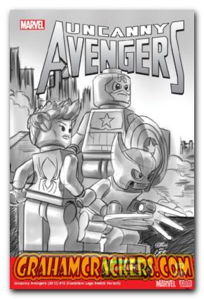 Uncanny Avengers #12 (2012) lego sketch