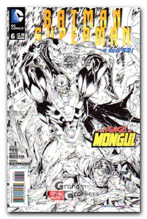 Batman Superman #6 (2013) b&w variant