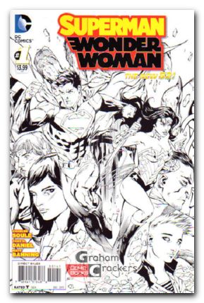 Superman Wonder Woman #1 b&w cover