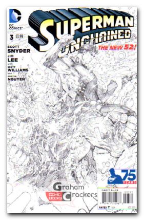 Superman Unchained #3 (2013) black and white variant