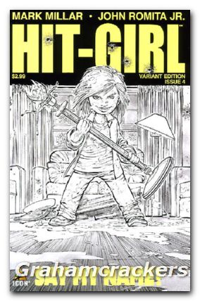 Hit-Girl #4 (2012) Romita Jr Black & White variant