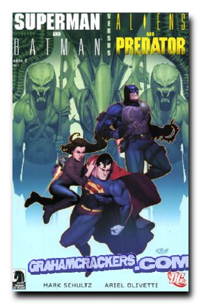 Superman and Batman vs Aliens and Predator #1-2 comic set