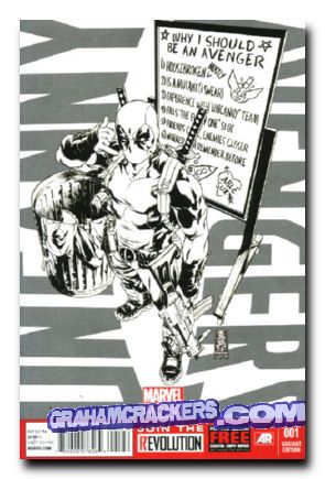 Uncanny Avengers #1 (2012) brooks black & white variant