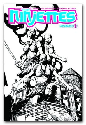 Garth Ennis Ninjettes #1 (2012) b&w cover 