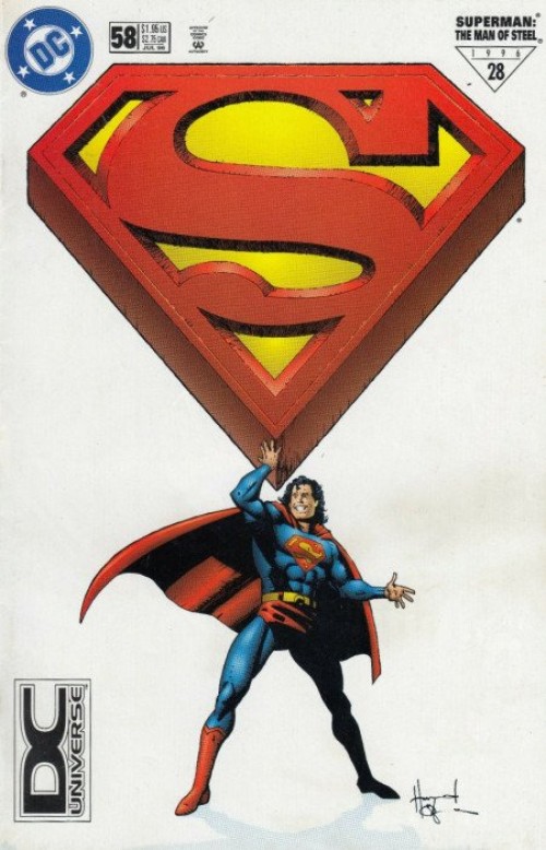 Superman Man of Steel #58 (1991) dc universe logo