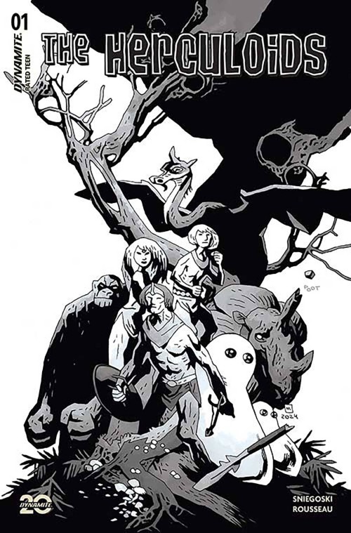 Herculoids #1 (2025) cover ze mignola line art variant