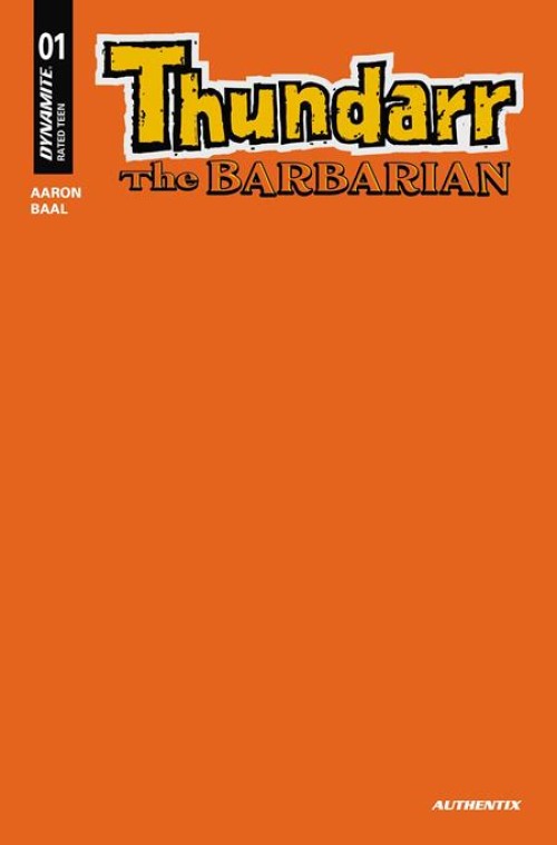 Thundarr The Barbarian #1 (2026) cover t orange blank variant