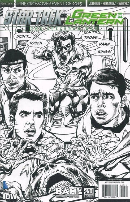 Star Trek Green Lantern #1 (2015) adams sketch exclusive