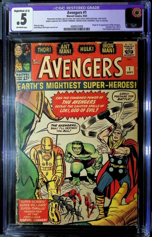 Avengers #1 (1963) CGC 0.5 restored