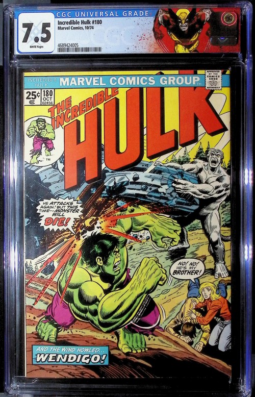 Incredible Hulk #180 (1962) CGC 7.5 custom label