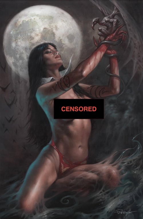 Vampirella #1 (2025) cover i parrillo black bag risque variant