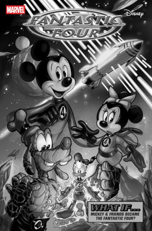 Fantastic Four #30 (2022) cangialosi b&w disney what if fantastic four homage variant