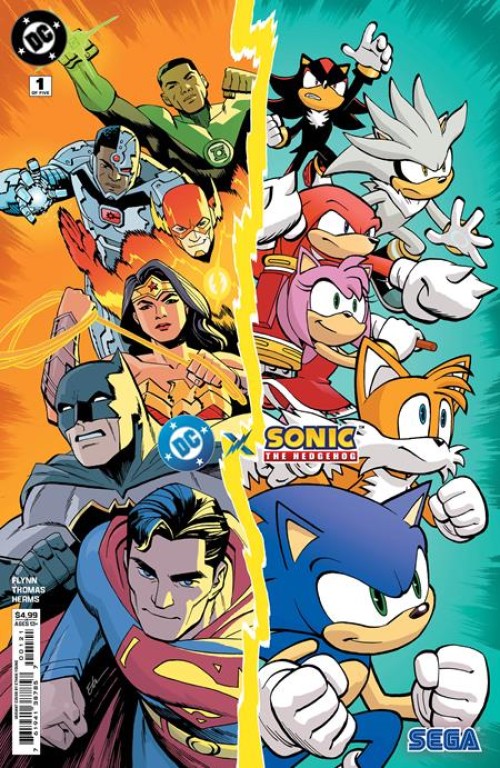 DC X Sonic The Hedgehog #1 (2025) cover b young variant