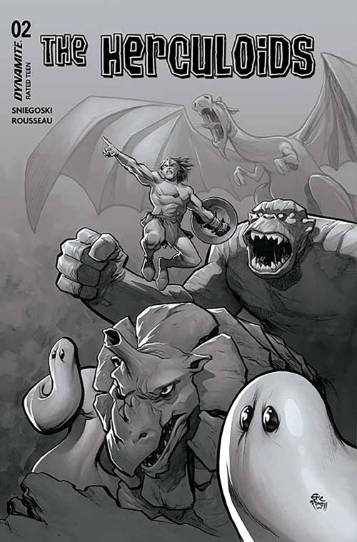 Herculoids #2 (2025) cover x powell b&w variant