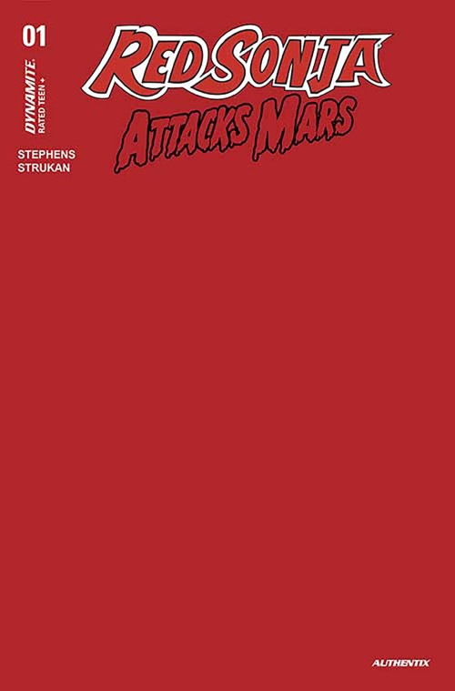 Red Sonja Attacks Mars #1 cover k red blank variant