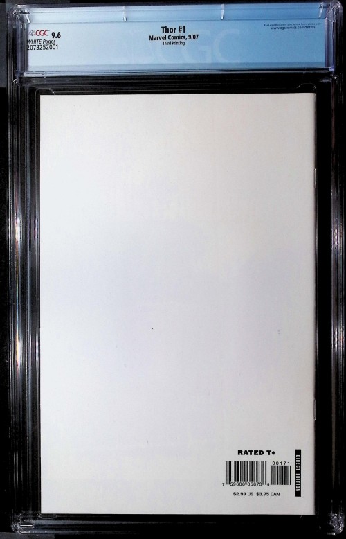 Thor #1 (2007) Third Print Sketch variant CGC 9.6