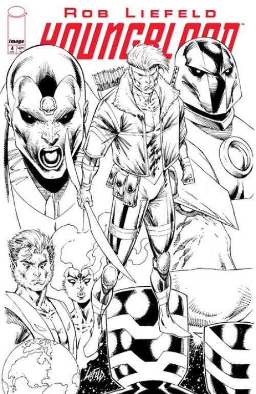 Youngblood #4 (2025) cover e liefeld b&w variant