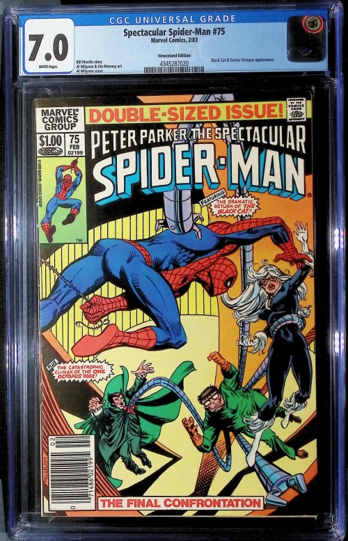 Peter Parker Spectacular Spider-Man #75 (1976) newsstand variant CGC 7.0