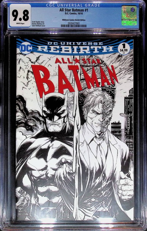 All Star Batman #1 (2016) CGC 9.8 Tyler Kirkham sketch cover