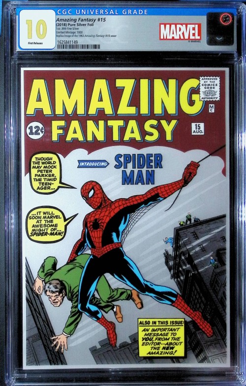 Amazing Fantasy #15 (1962) CGC 10 New Zealand Mint 1 oz Silver