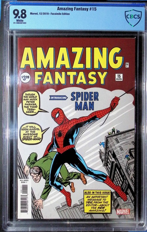 Amazing Fantasy #15 (1962) CBCS 9.8 Facsimile Edition