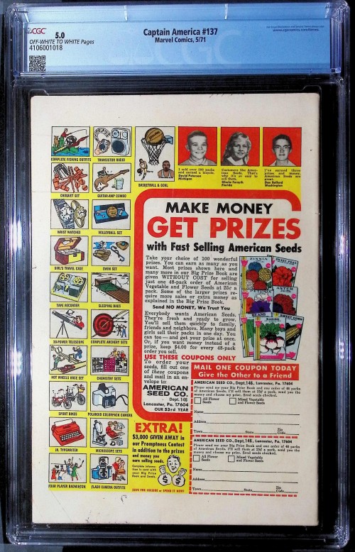 Captain America #137 (1968) CGC 5.0