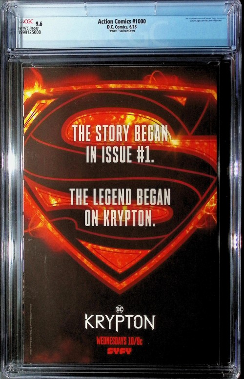 Action Comics #1000 (2016) 1970's variant CGC 9.6