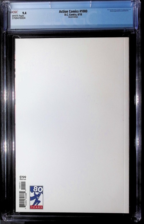 Action Comics #1000 (2016) blank variant CGC 9.4