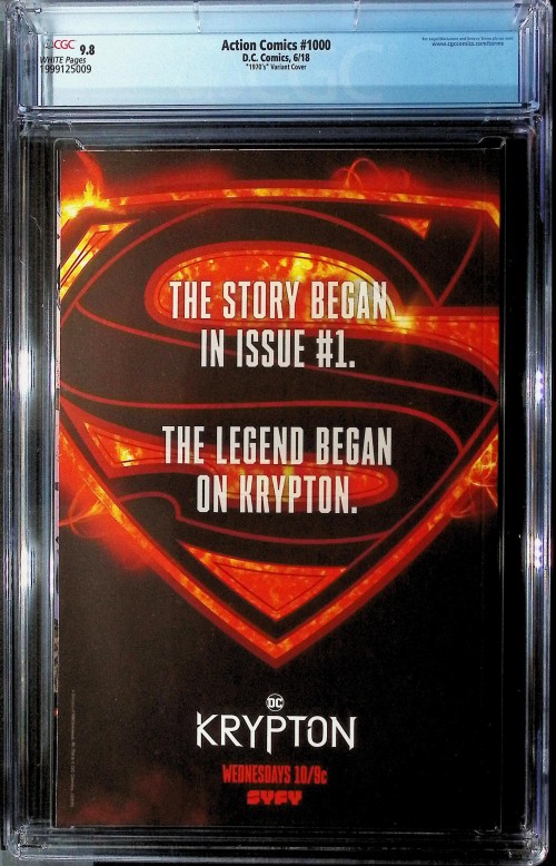 Action Comics #1000 (2016) 1970's variant CGC 9.8