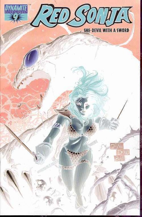 Red Sonja #9 (2005) cover e tan negative variant