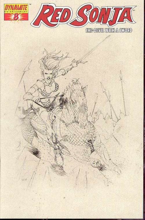 Red Sonja #8 (2005) cover f tan pencil variant