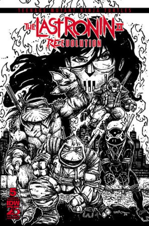 Teenage Mutant Ninja Turtles The Last Ronin II Re Evolution #5 cover g eastman b&w variant