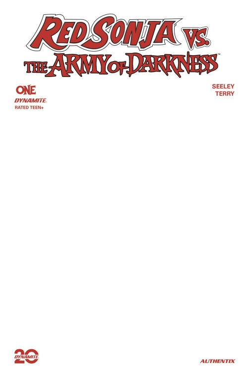 Red Sonja Vs The Army Of Darkness #1 (2025) cover g blank authentix