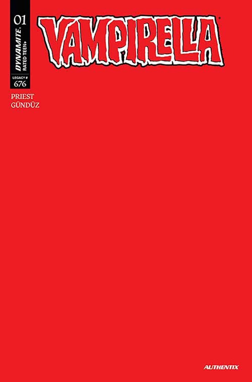 Vampirella #1 (2025) cover zc red blank variant