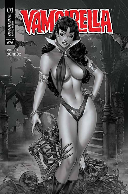 Vampirella #1 (2025) cover zd chatzoudis b&w variant