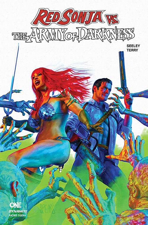 Red Sonja Vs The Army Of Darkness #1 (2025) cover r spears white variant