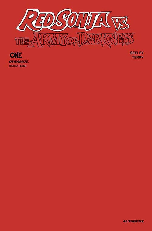 Red Sonja Vs The Army Of Darkness #1 (2025) cover u red blank variant